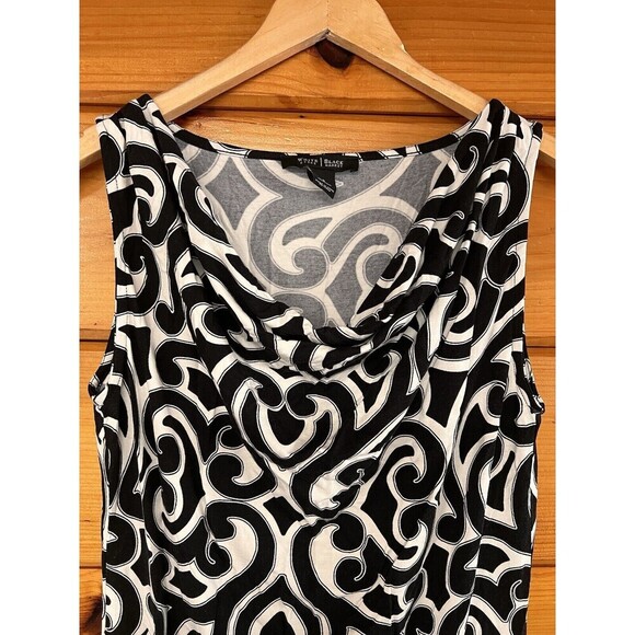 WHITE HOUSE BLACK MARKET Sleeveless Cowl Neck Drop Waist Shift Tunic Dress Sz S - Picture 2 of 3